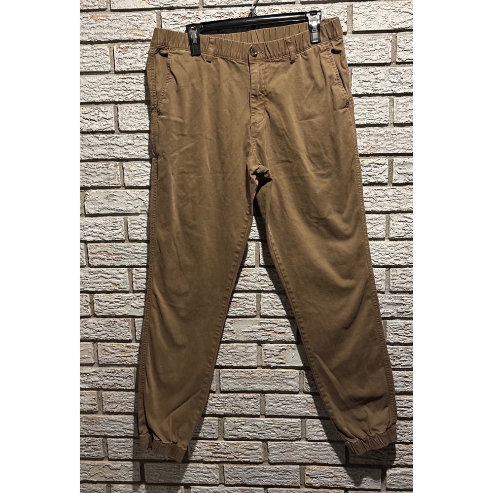 Bearbottom Clothing Mens Jogger Pants Tan Sz Large Tall L Elastic Waist Stretch